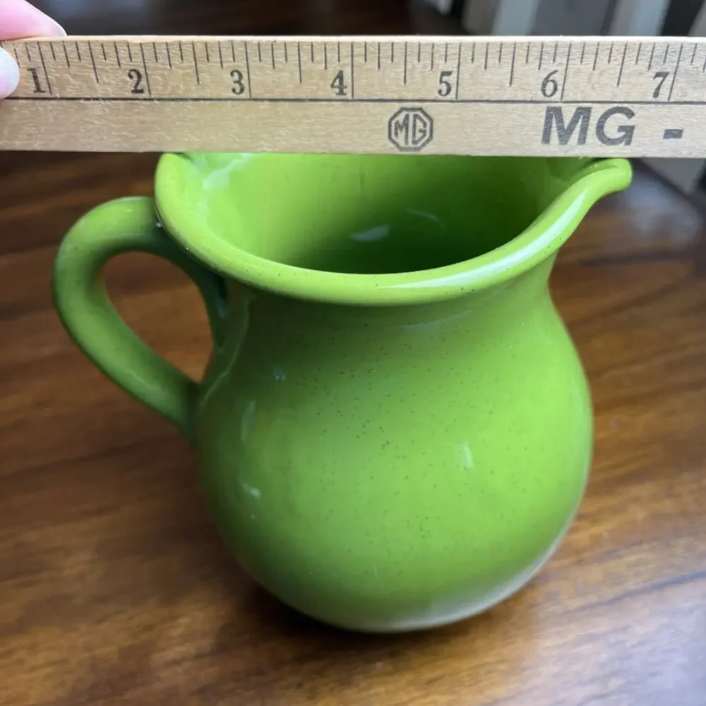 Speckled Green Terre D'Umbria Rustic Pitcher, Made in Italy 6-3/4” Stoneware